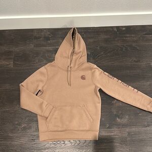 WOMEN'S RELAXED FIT MIDWEIGHT LOGO SLEEVE GRAPHIC HOODIE